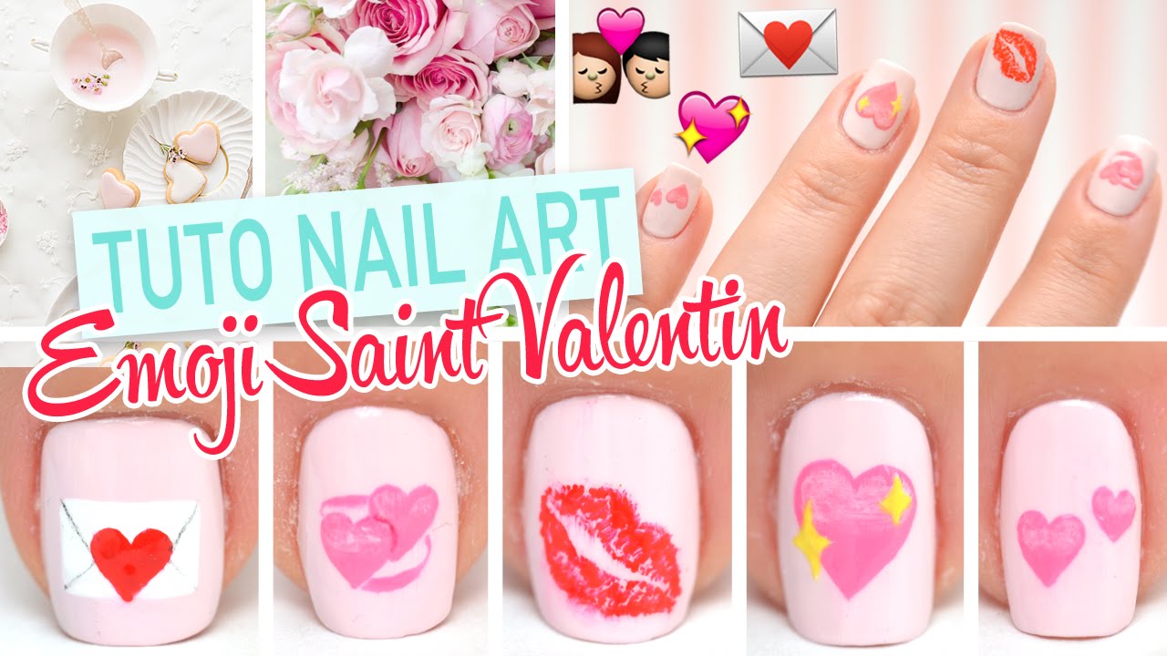 Nail art Emoji ♡ Spécial Saint Valentin