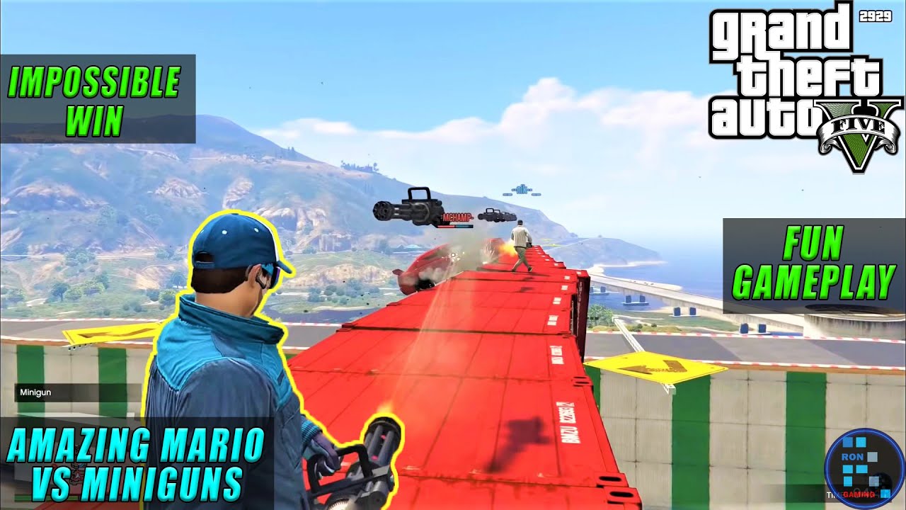 GTA V | Amazing And Impossible Win In Mario v/s Miniguns