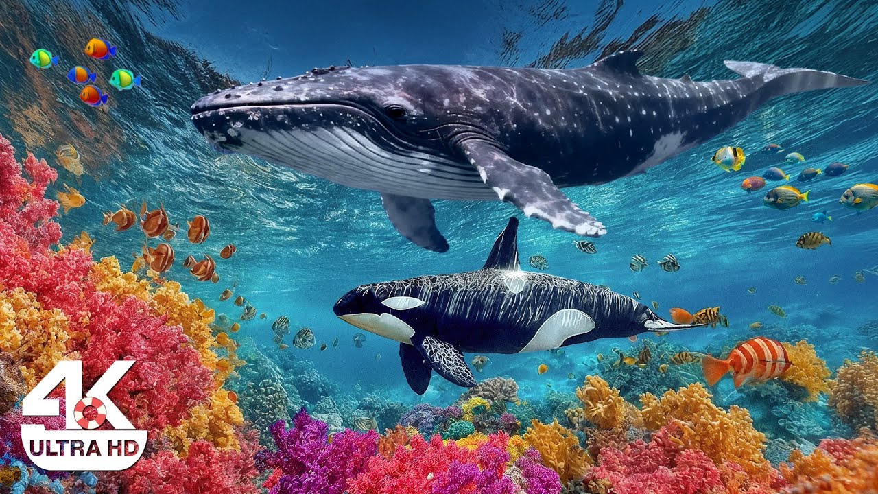 Relaxing 4K Aquarium Journey – Glowing Jellyfish, Colorful Corals & Calm Ocean Music