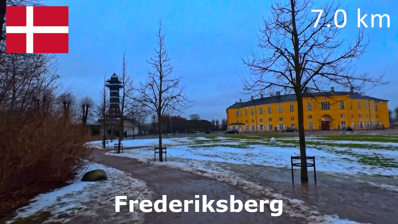 Virtual Run | Frederiksberg | 7 km | Late Afternoon Run in Snowmelt