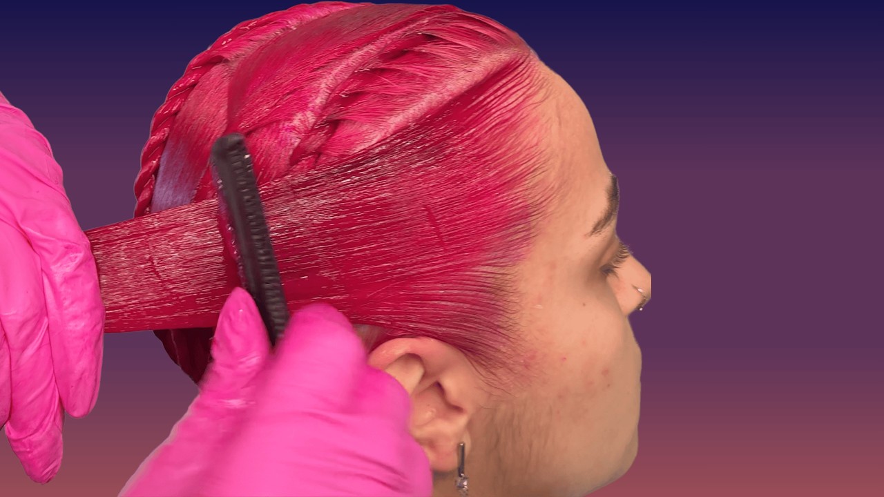 Pink or Red? It Looks Perfect… But Watch the ASMR Removal  #asmr  #hairstyle #hairtok #satisfying