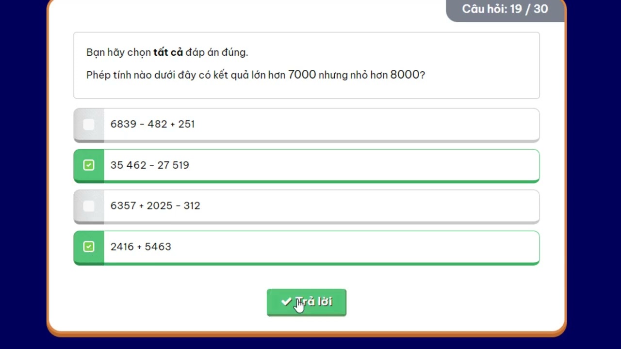 VioEdu lớp 4 cấp huyện năm 2024- đúng 30/30 câu