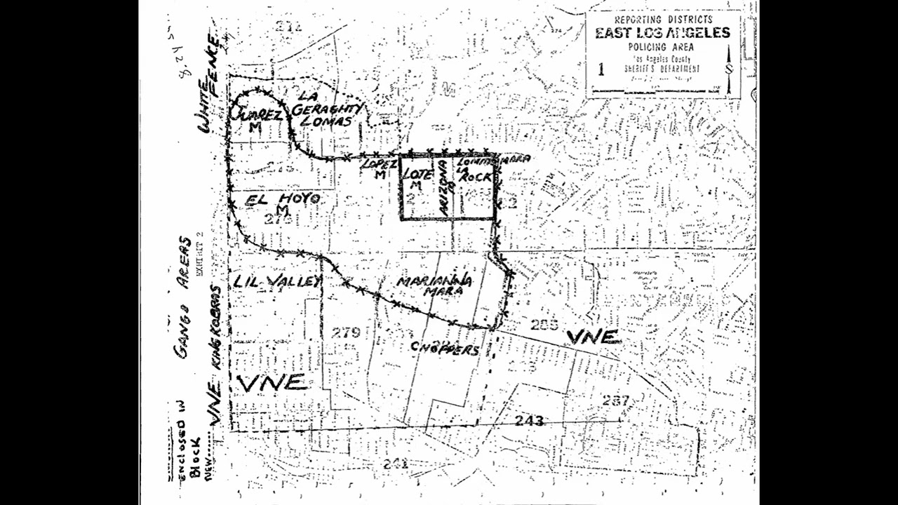 Late 1970's Map of Active Gangs in East LA