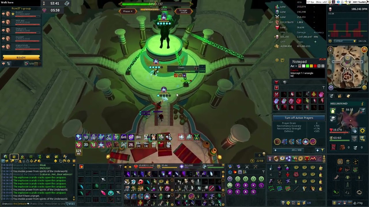 [15:18] - 2000% Amascut HM - T100 Necro/Jas book/Hellhound/Devourer's Nexus