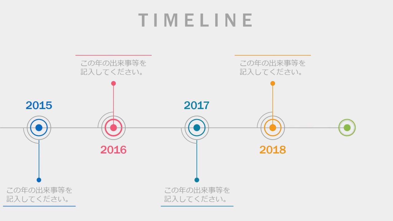 パワーポイントでアニメーション付きタイムラインを作ってみた Powerpoint animated timeline