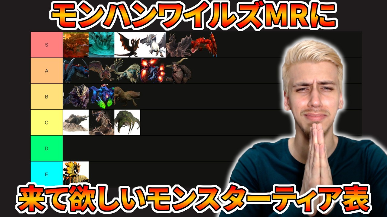 モンハンワイルズMRに来て欲しいモンスターティア表を作るぞ！！