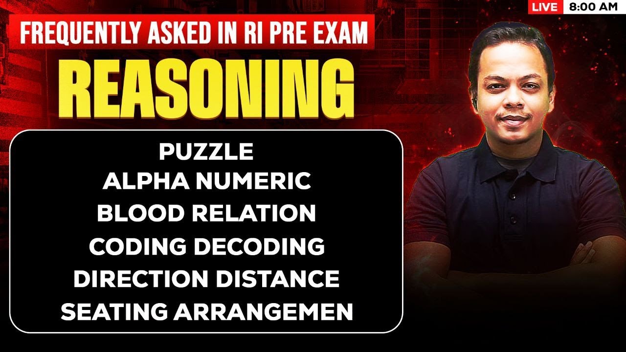 🔥 Most Frequently Asked Reasoning Topics in RI Pre Exam | Complete Practice Class