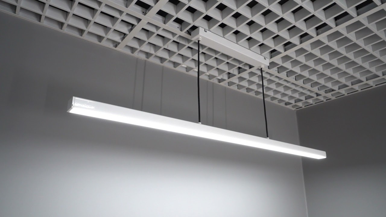 Lampa sufitowa wisząca na linkach - liniowa biała - 48W LED CRI 90 zoomLED&reg;