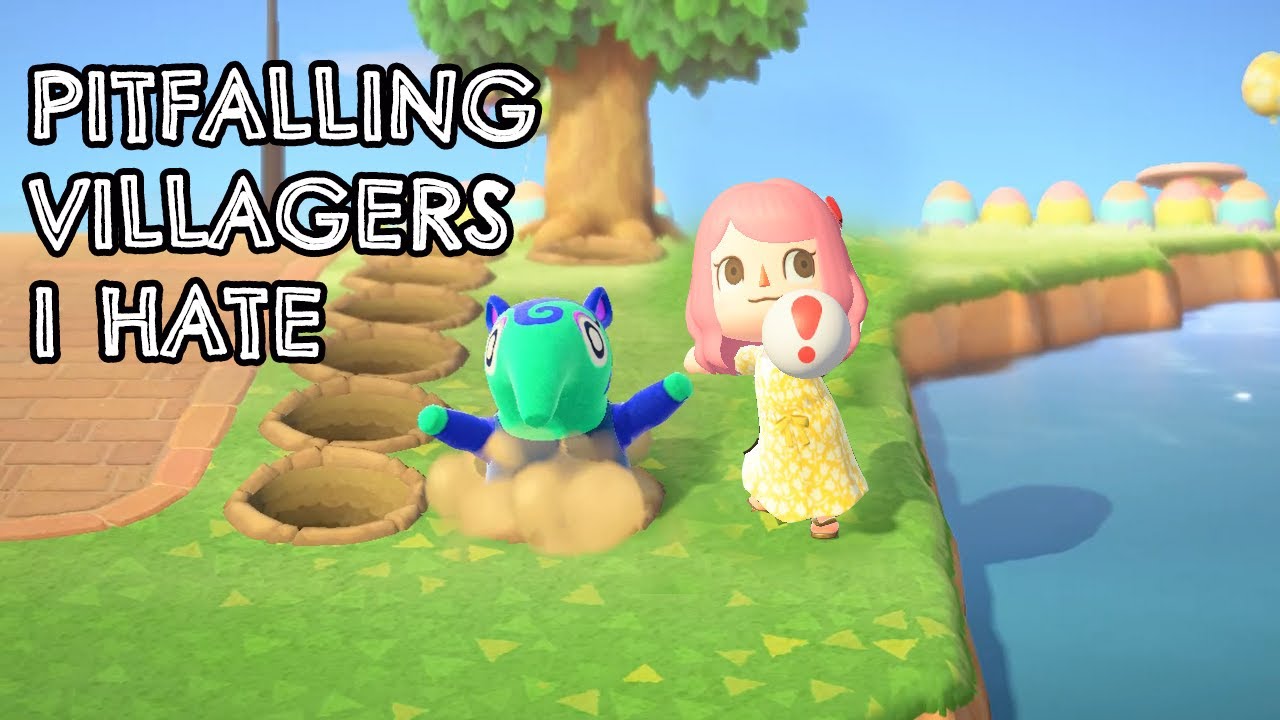 Pitfalling villagers in New Horizons