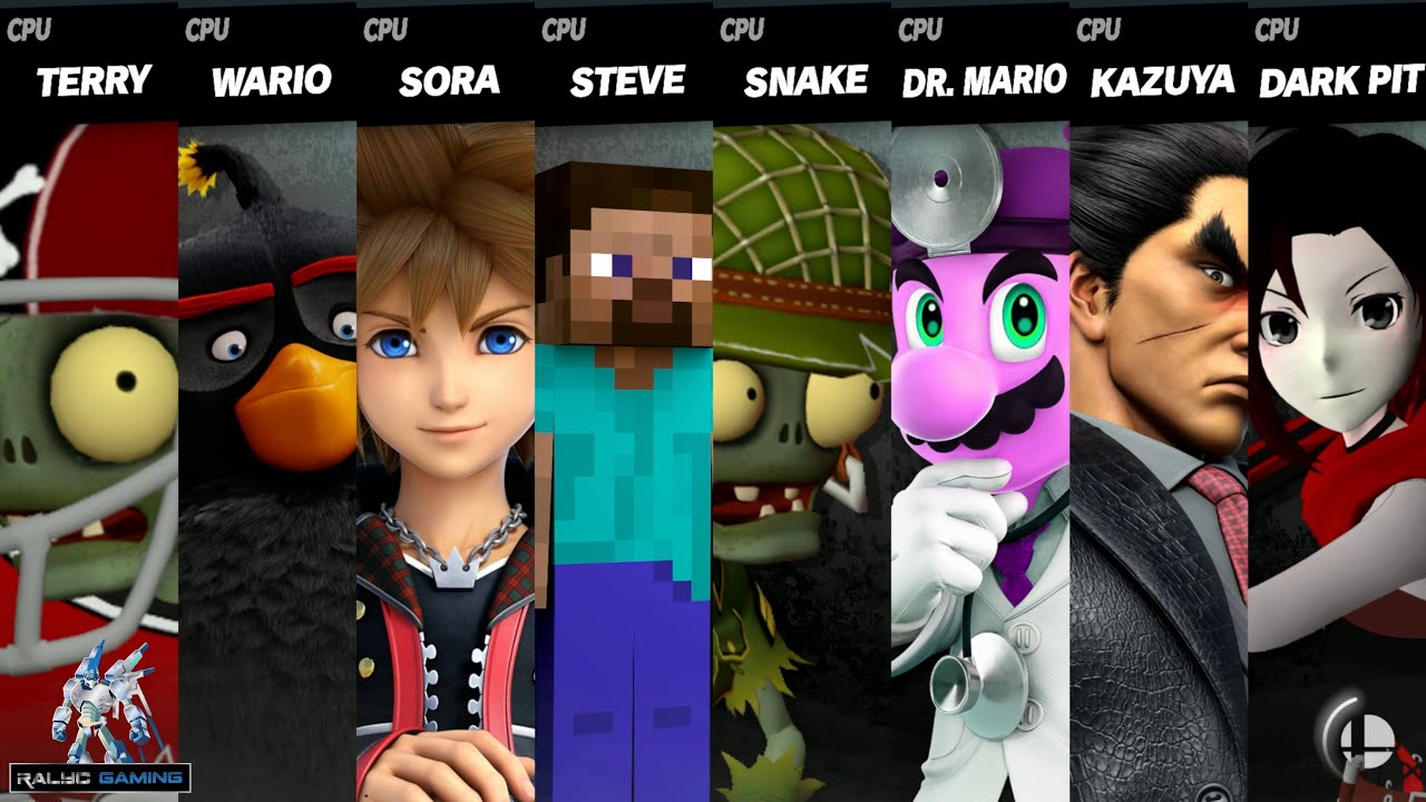 All-Star vs Bomb vs Sora vs Steve vs FootSoldier vs Dr. Mario vs Kazuya vs Ruby