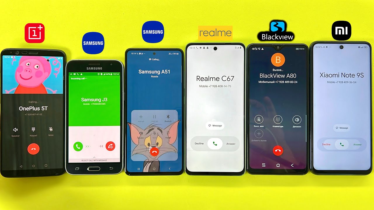 Incoming & Outgoing Call on OnePlus 5T, Samsung J3/A51, Realme C67, Black View A80pro, Redmi Note 9S