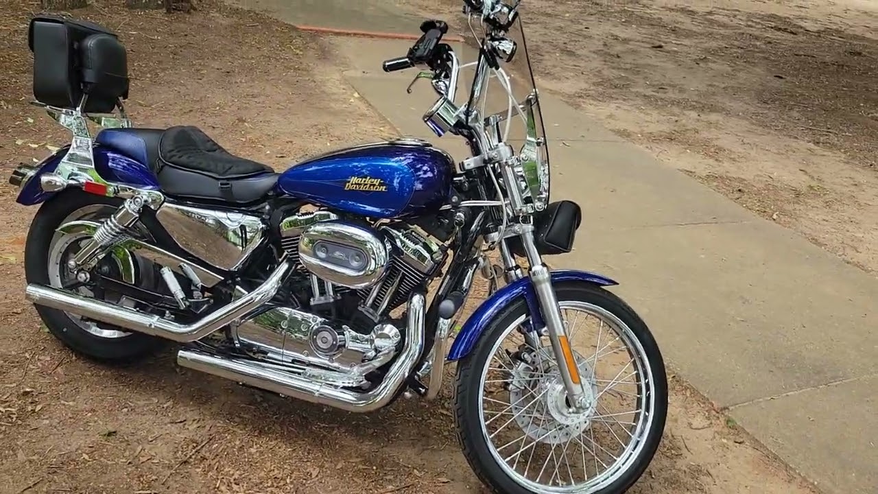 2007 HD XL Sportster Custom with Vance and Hines straight shot slipons and the Amazon quiet baffles