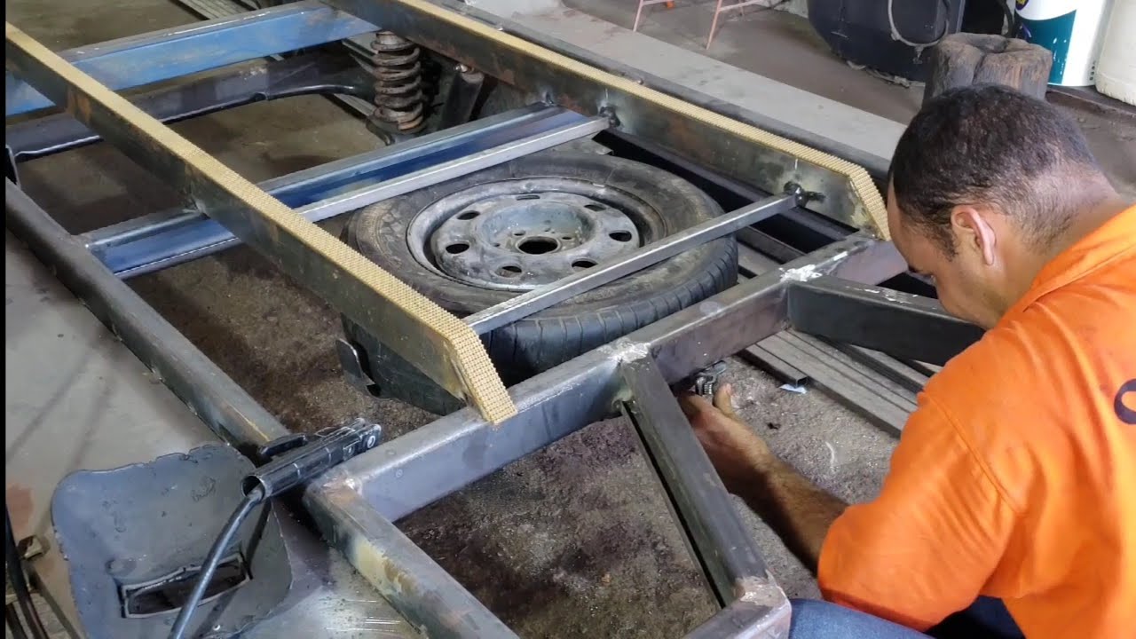Reboque para barco parte 30 finalizando o suporte do pneu de estepe