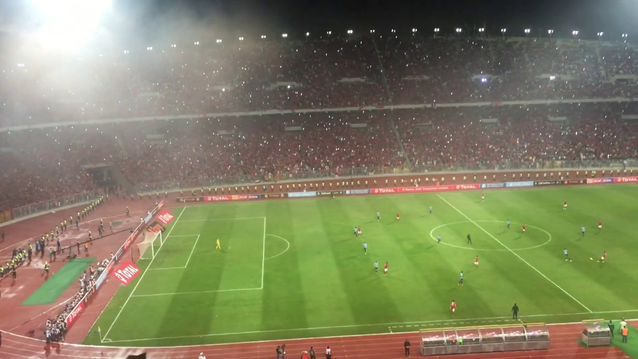 الاهلي والوداد اول خمس دقائق من المدرجات وجنون الالتراس قبل وبعد الهدف نهائي افريقيا 28 اكتوبر 2017