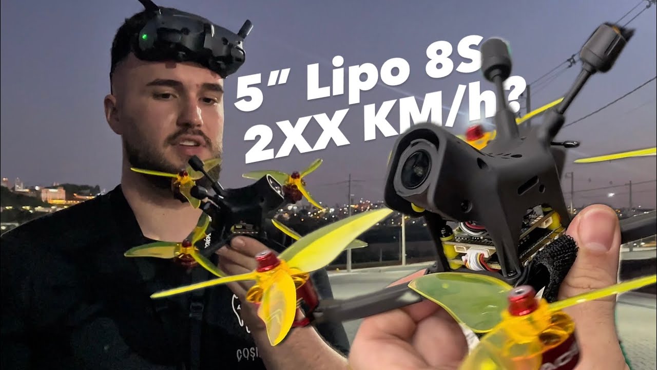 🇧🇷 Drone FPV 5” Com Baterias 8S, ISSO FICOU UM ABSURDOOOO!!! Apresentação e Primeiros Testes em Voo!