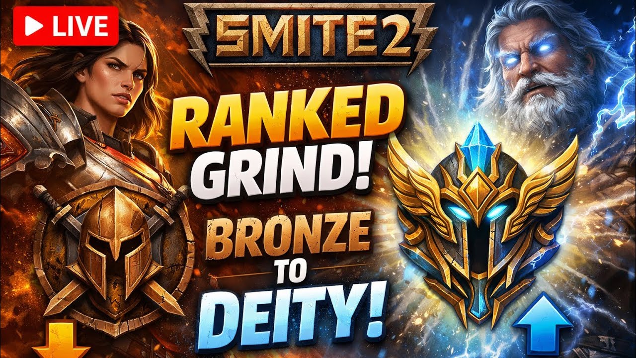🔴LIVE NOW🔴 Rank grind to deity smite 2