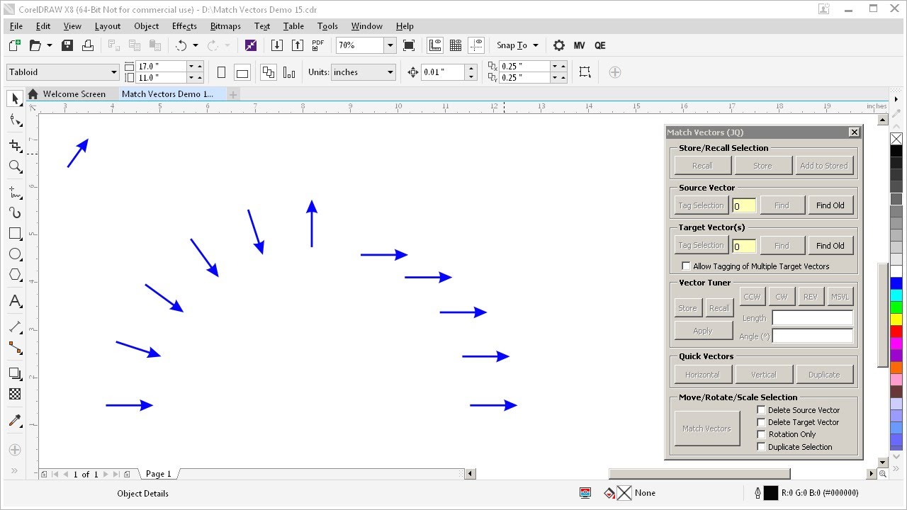 CorelDRAW macro - Match Vectors - Demo 15