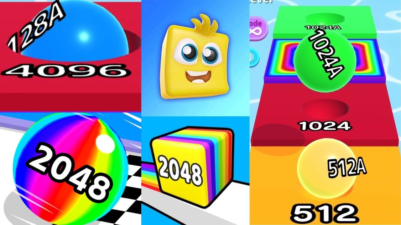 MAX LEVELS- Ball Run 2048 vs Ball Run Infinity vs Happy Cube 2048 gameplay walkthrough #ballgamezone