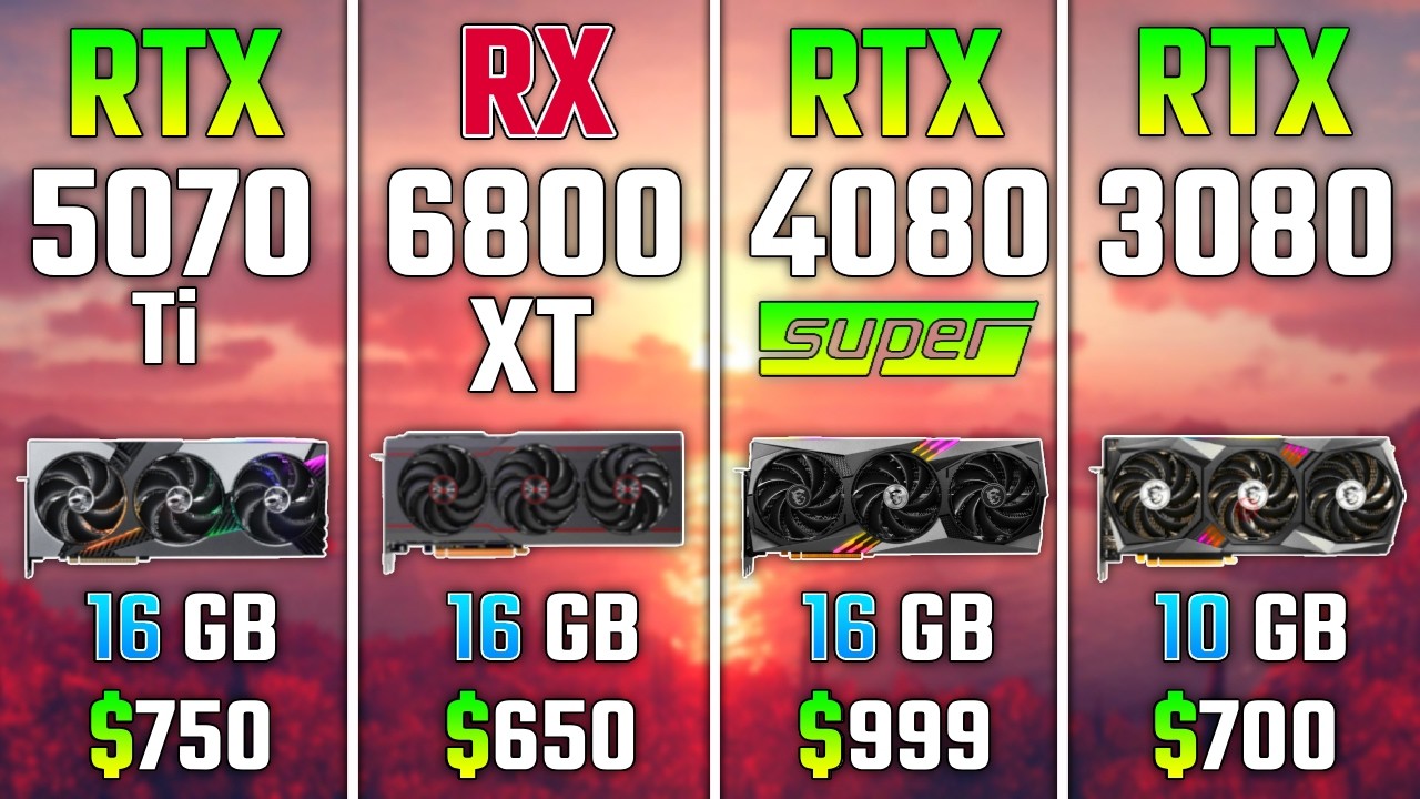 RTX 5070 Ti vs RX 6800 XT vs RTX 4080 SUPER vs RTX 3080 | Test in 7 Games