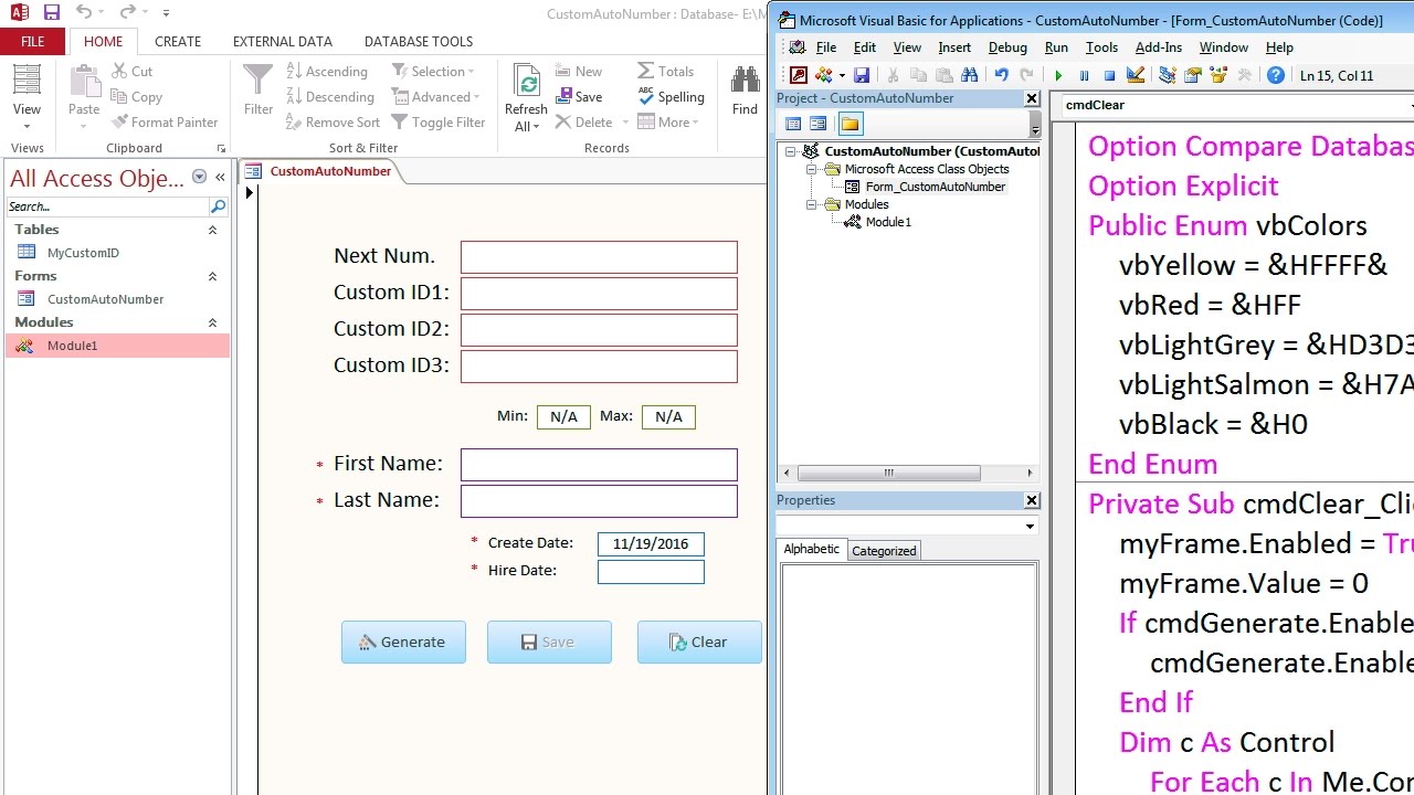 Advanced Access VBA Programming - How to Generate Custom AutoNumber with a Prefix - Part 2/4