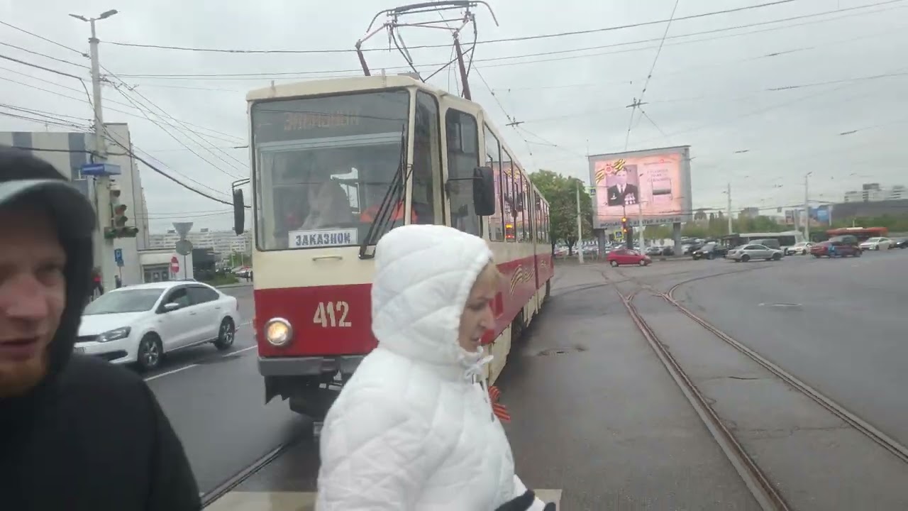 Kaliningrad tram on excursion in center