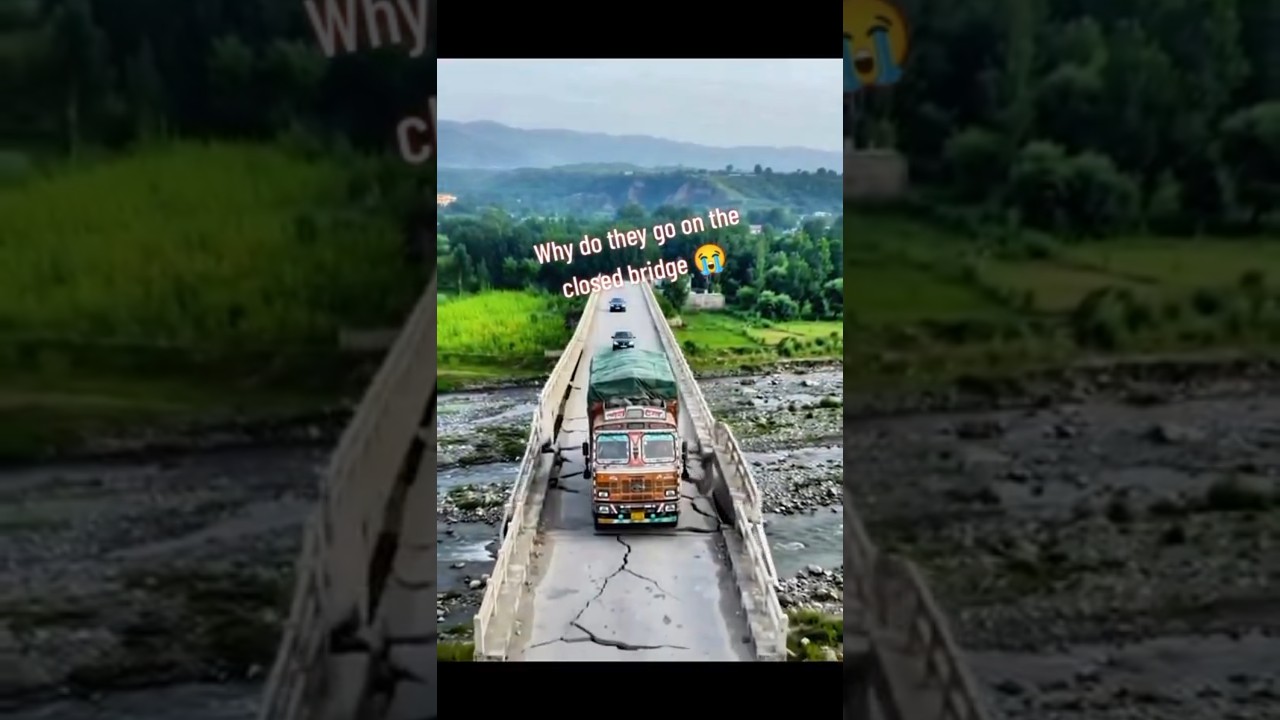 😱 Old Bridge Collapses! Truck Falls Into the River | Shocking Accident 🚛💥 #Shorts