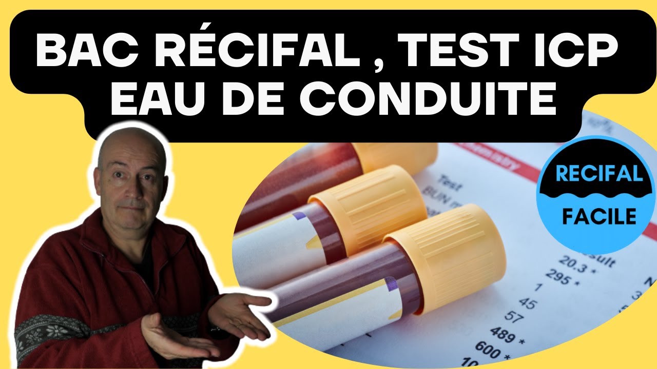 tests ICP sur un bac récifal avec une eau de conduite.