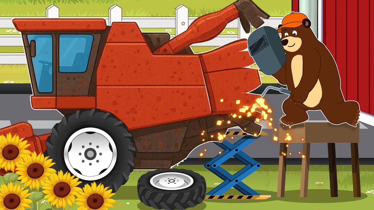 Repairing the Sunflower Harvester with Bear 🚜🌻 | The Bear's Garage |Garage 2
