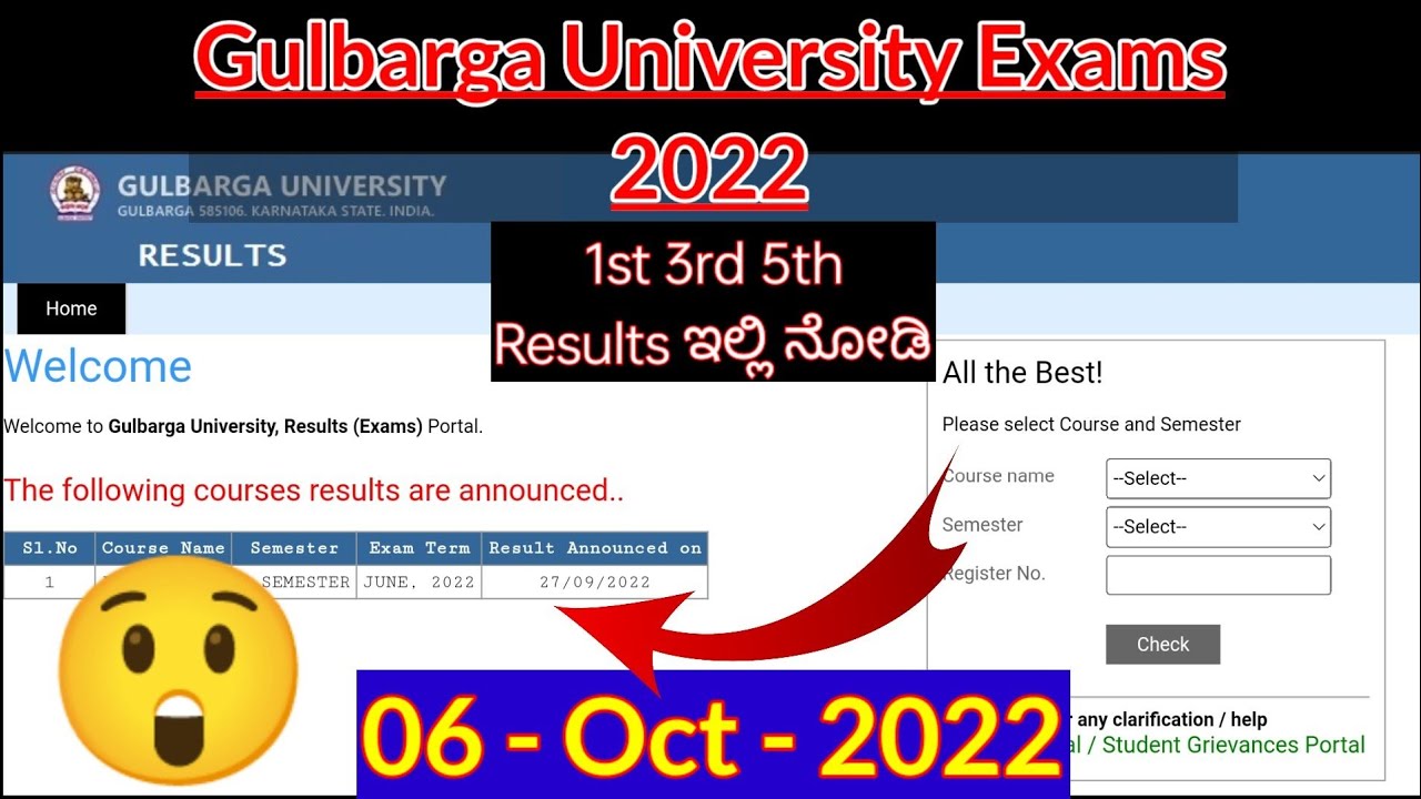 Gulbarga University Result Announced online all UG Degree Course