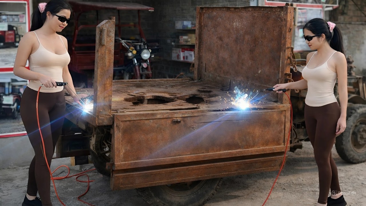 Girl's challenge: Restoring a dilapidated old truck after years of abandonment! Can she do it???😮😮😮