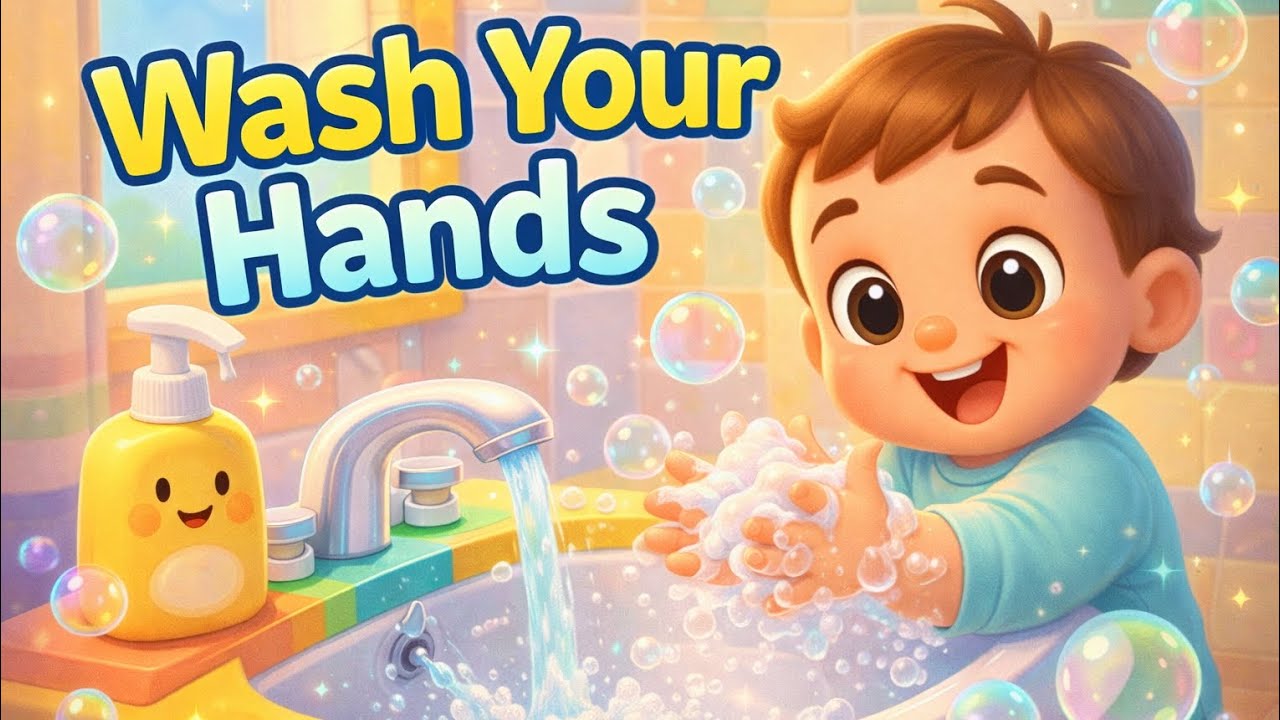 Wash Your Hands Song 🧼 | Cute & Easy Hand Washing Song for Kids