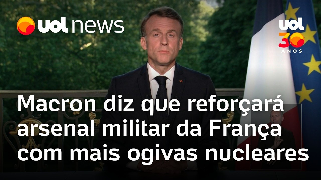 França vai reforçar arsenal militar com mais ogivas nucleares, diz Macron