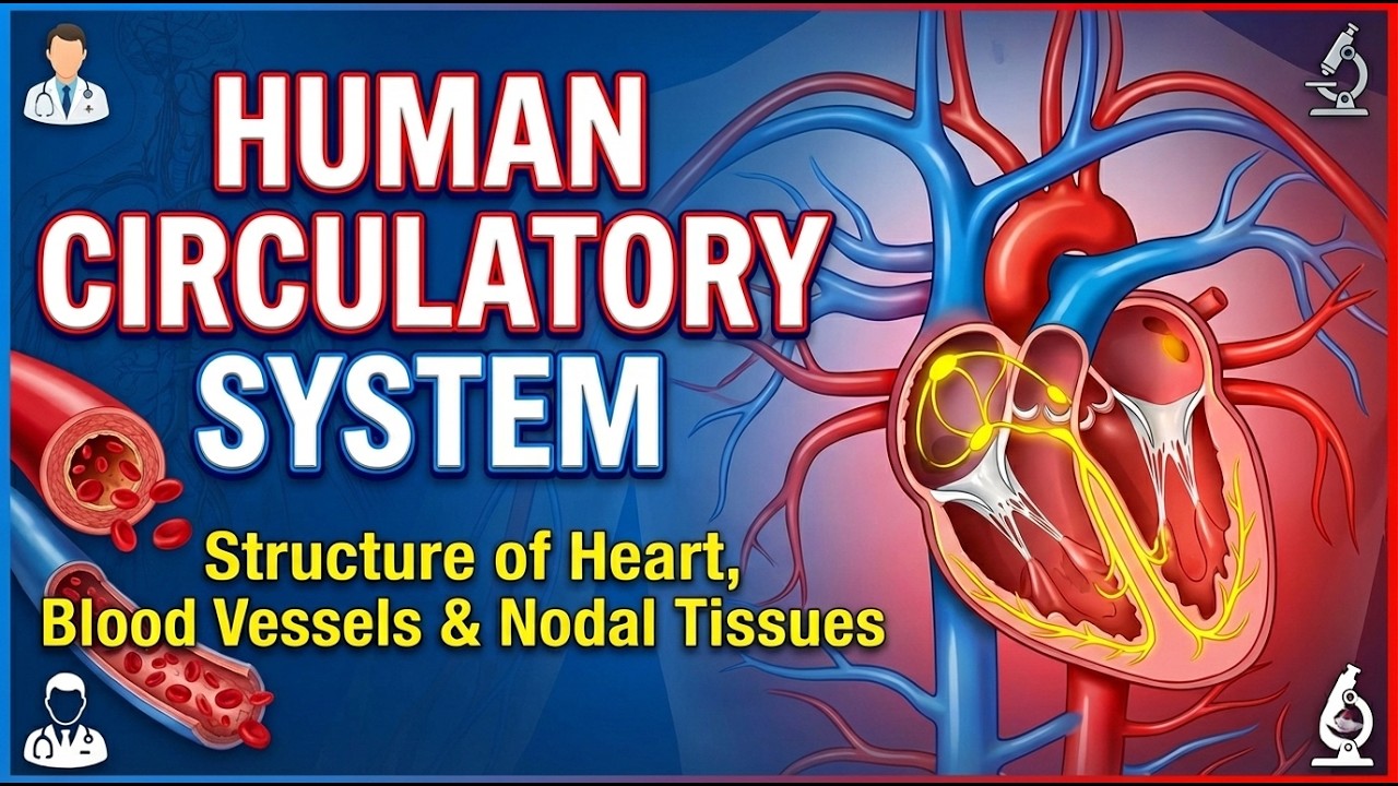 Human circulatory system | Heart Structure, Blood Vessels & Nodal Tissue |Class 10-12 Biology #neet