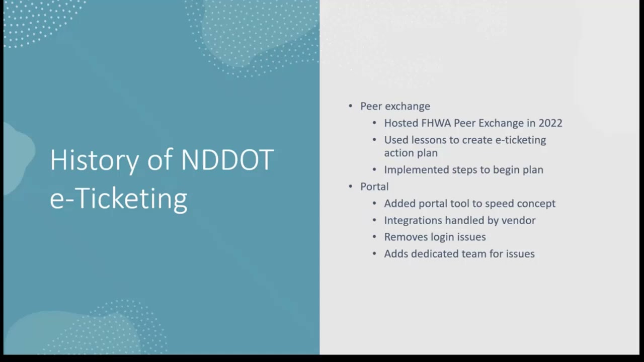 E-ticketing at the North Dakota DOT