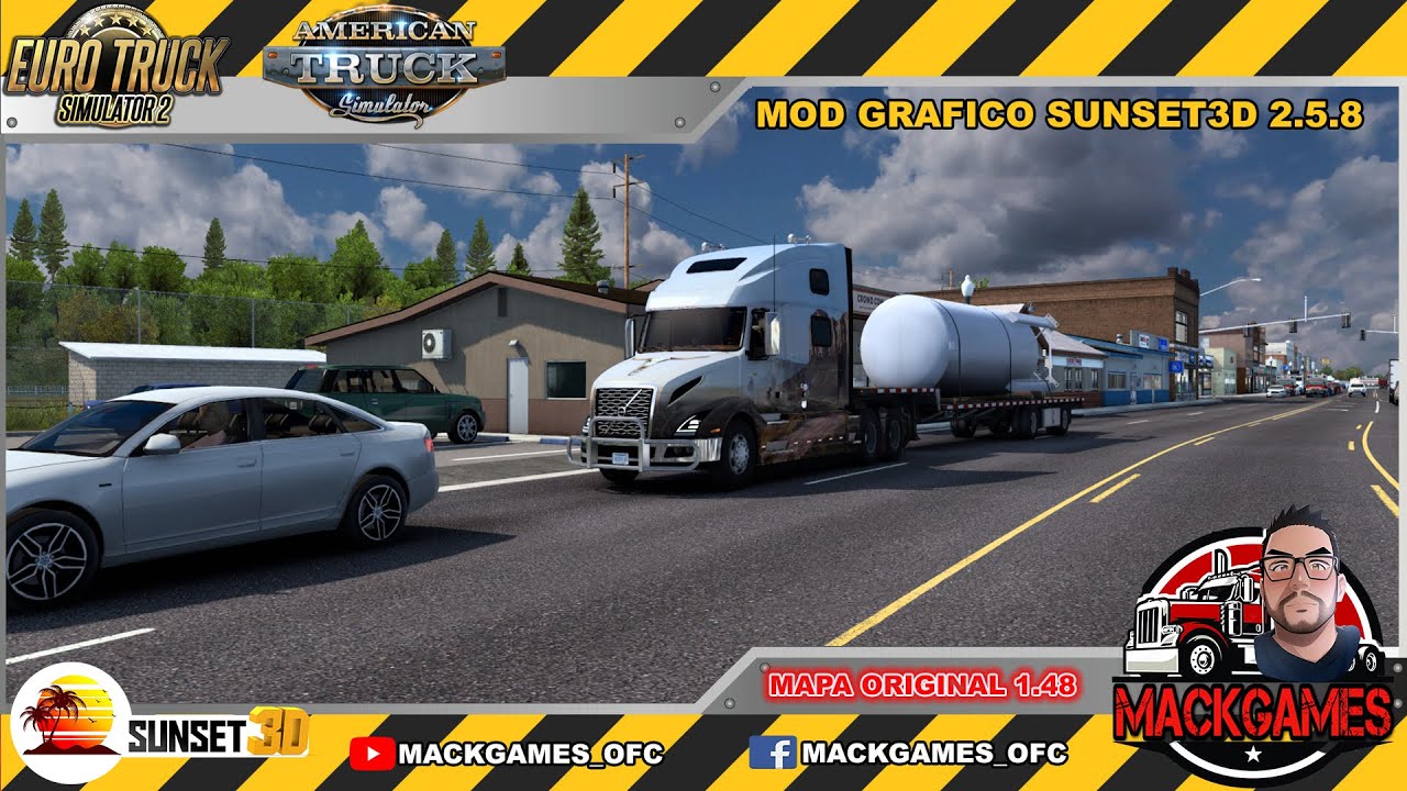 ( ATS V1.48) MOD GRAFICO SUNSET3D 2.5.8 ATUALIZADO