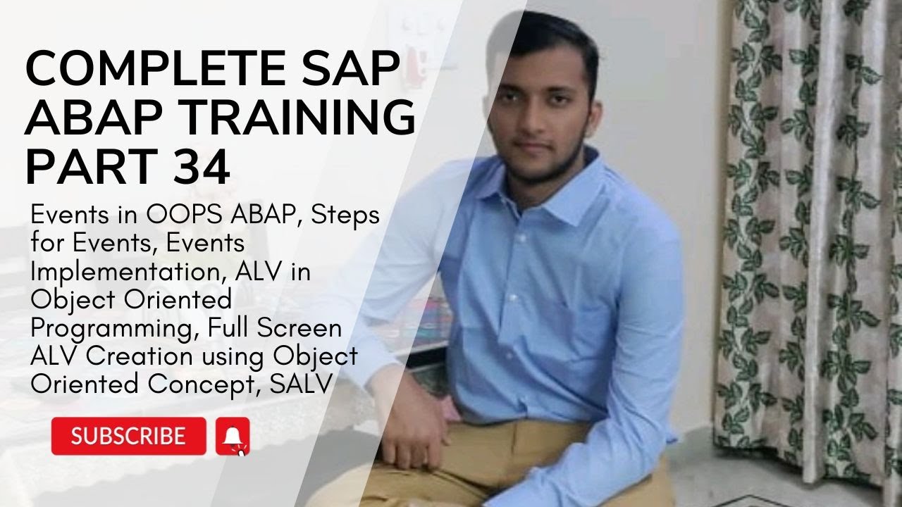 34. Events in OOPS ABAP, ALV in Object Oriented Programming, Full Screen ALV in OOPS ALV