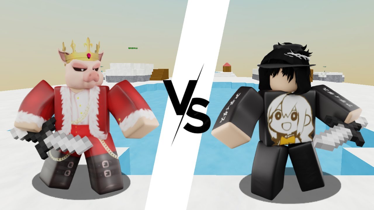 Fighting a pro in roblox Bridge Duel