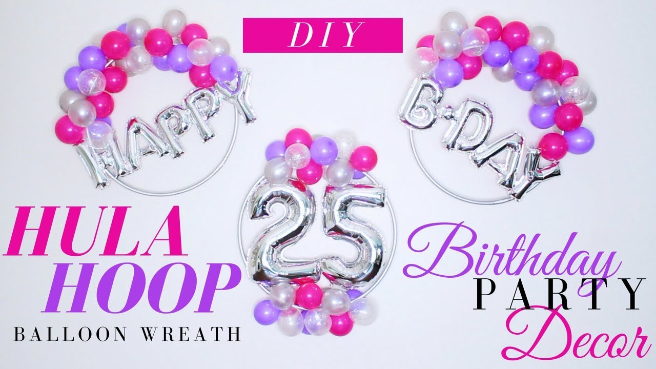 DIY Balloon Hula Hoop Wreath |  DIY Party Decor Ideas
