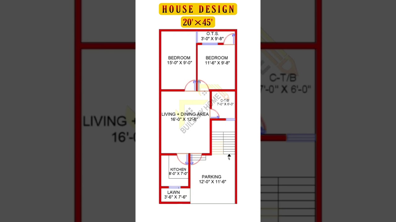 20 x 45 ghar ka naksha/ 20 x 45 house plan/ 20 x 45 house map/ #shorts #shortvideo #design #trending
