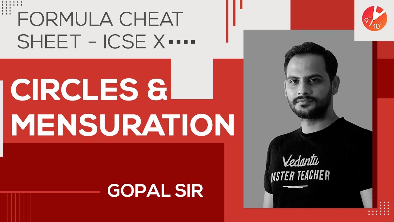 Circles & Mensuration Formula Cheat Sheet | ICSE Class 10 Maths | Selina Solution | Vedantu 9 and 10