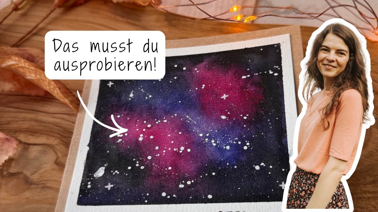 Das musst du ausprobieren! Male eine Galaxie mit Aquarell