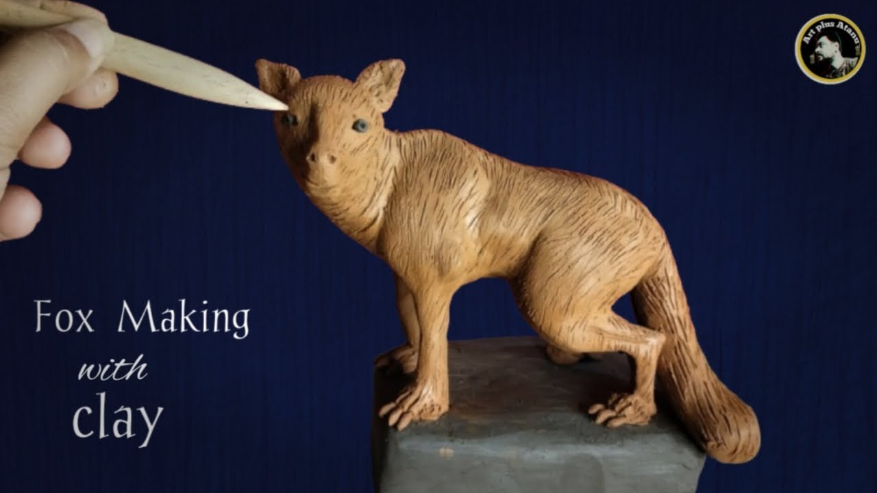 Easy clay fox making tutorial / Sculpting a fox 🦊🐺❤️ #fox #art #clay #craft #clayart #sculpting