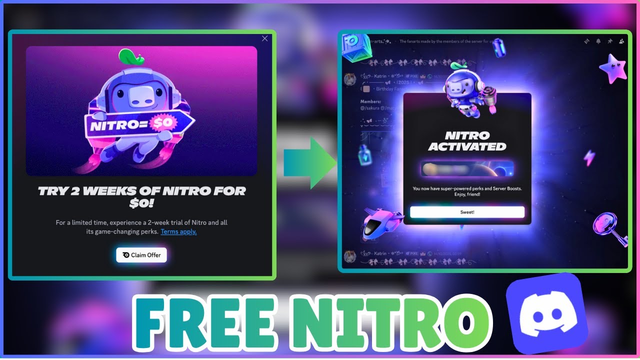 ♡ *Бесплатная 2-недельная пробная версия Nitro* | Предложение действует ТОЛЬКО 8 ДНЕЙ | (инструкц...