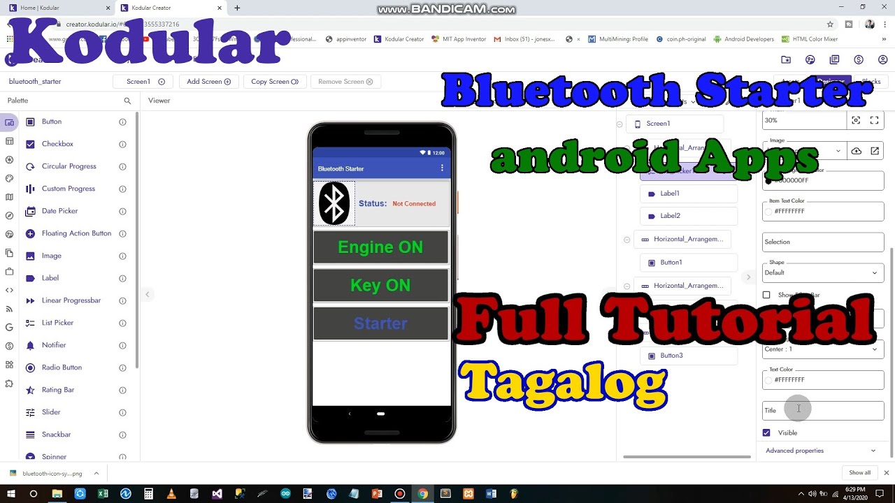 KODULAR How to make an Android Application(Tagalog)-Bluetooth Starter App