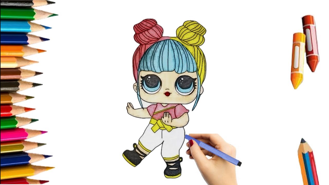 🎀 How to Draw Lol Surprise / LOL Surprise Hairvibes Blackbelt coloring page💕