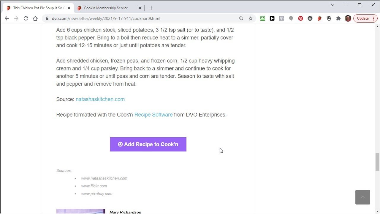 New Add Recipe to Cook'n Feature