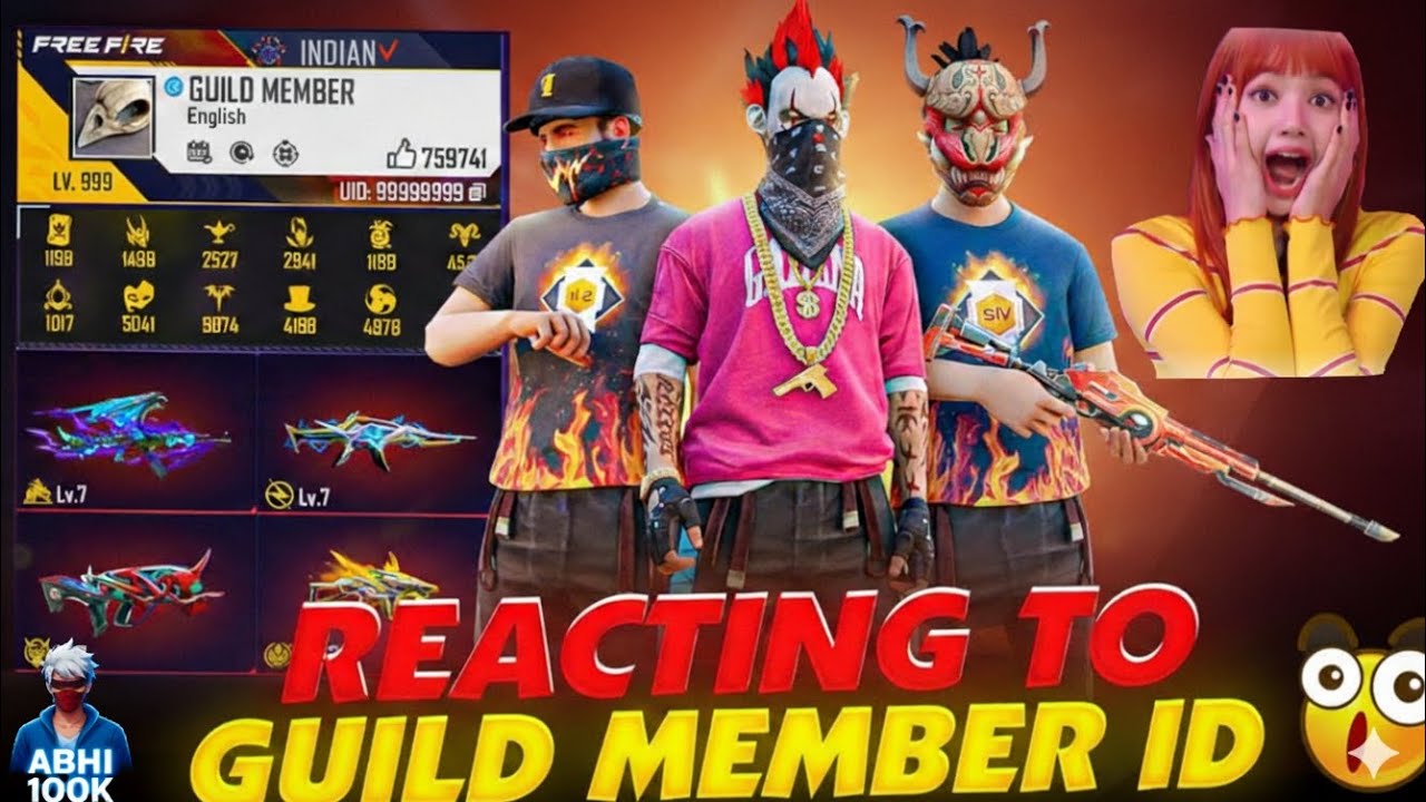 REACTION ON MY GUILD MEMBERS ID IN FREE FIRE INDONESIA SERVER 🇮🇩❤️‍🩹 #FF #indonesia #reaction #new