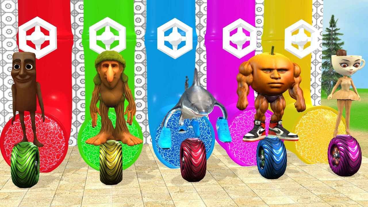 Long Slide Game With Cow Elephant Gorilla Hippopotamus Tiger 3d Animal Game Funny 3d Animals