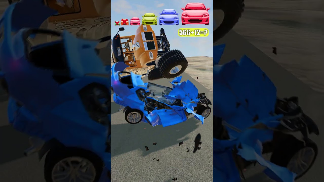 Big and Small Cars vs monster Car – Epic Crash Battle! 💥🚗🛻 