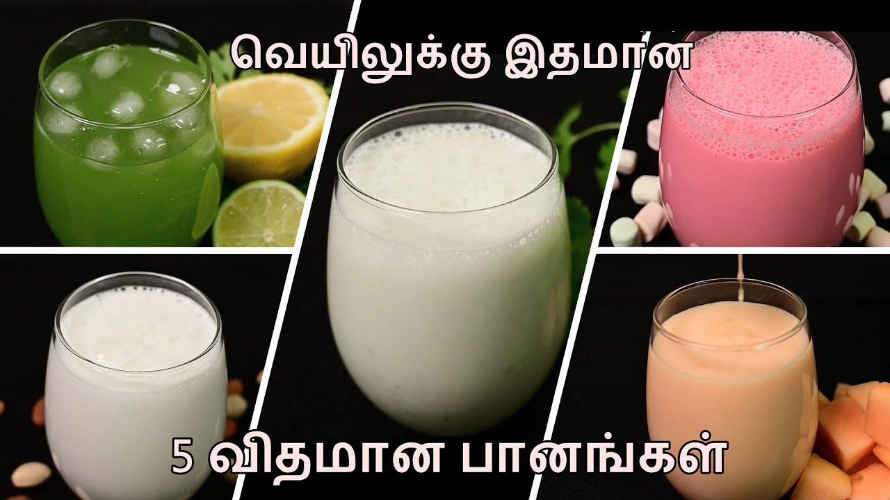 Summer Drinks in Tamil | கோடை காலத்திற்கு 5 விதமான பானங்கள் | 5 different summer drinks